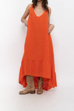Load image into Gallery viewer, Vintage x Made in Italy x Orange Linen Maxi Dress (M, L)