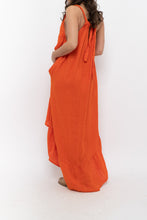 Load image into Gallery viewer, Vintage x Made in Italy x Orange Linen Maxi Dress (M, L)