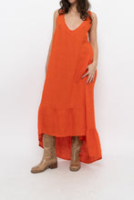 Load image into Gallery viewer, Vintage x Made in Italy x Orange Linen Maxi Dress (M, L)