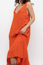Load image into Gallery viewer, Vintage x Made in Italy x Orange Linen Maxi Dress (M, L)