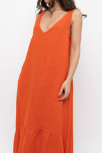 Load image into Gallery viewer, Vintage x Made in Italy x Orange Linen Maxi Dress (M, L)
