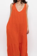 Load image into Gallery viewer, Vintage x Made in Italy x Orange Linen Maxi Dress (M, L)