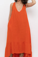 Load image into Gallery viewer, Vintage x Made in Italy x Orange Linen Maxi Dress (M, L)