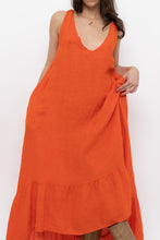 Load image into Gallery viewer, Vintage x Made in Italy x Orange Linen Maxi Dress (M, L)