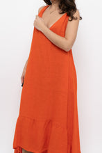 Load image into Gallery viewer, Vintage x Made in Italy x Orange Linen Maxi Dress (M, L)