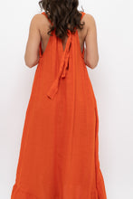 Load image into Gallery viewer, Vintage x Made in Italy x Orange Linen Maxi Dress (M, L)