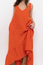 Load image into Gallery viewer, Vintage x Made in Italy x Orange Linen Maxi Dress (M, L)