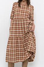 Load image into Gallery viewer, Modern x ANNAGAIL Orange, Cream Gingham Bohemian Dress (XS-M)
