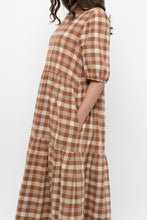 Load image into Gallery viewer, Modern x ANNAGAIL Orange, Cream Gingham Bohemian Dress (XS-M)