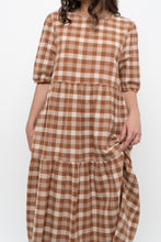 Load image into Gallery viewer, Modern x ANNAGAIL Orange, Cream Gingham Bohemian Dress (XS-M)