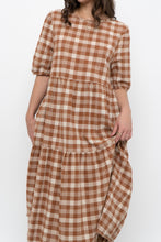 Load image into Gallery viewer, Modern x ANNAGAIL Orange, Cream Gingham Bohemian Dress (XS-M)