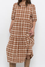 Load image into Gallery viewer, Modern x ANNAGAIL Orange, Cream Gingham Bohemian Dress (XS-M)
