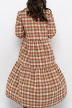 Load image into Gallery viewer, Modern x ANNAGAIL Orange, Cream Gingham Bohemian Dress (XS-M)