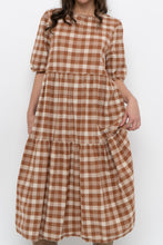 Load image into Gallery viewer, Modern x ANNAGAIL Orange, Cream Gingham Bohemian Dress (XS-M)