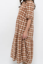 Load image into Gallery viewer, Modern x ANNAGAIL Orange, Cream Gingham Bohemian Dress (XS-M)