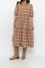 Load image into Gallery viewer, Modern x ANNAGAIL Orange, Cream Gingham Bohemian Dress (XS-M)