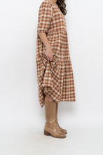 Load image into Gallery viewer, Modern x ANNAGAIL Orange, Cream Gingham Bohemian Dress (XS-M)