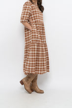 Load image into Gallery viewer, Modern x ANNAGAIL Orange, Cream Gingham Bohemian Dress (XS-M)