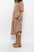 Load image into Gallery viewer, Modern x ANNAGAIL Orange, Cream Gingham Bohemian Dress (XS-M)