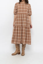 Load image into Gallery viewer, Modern x ANNAGAIL Orange, Cream Gingham Bohemian Dress (XS-M)
