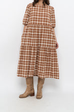 Load image into Gallery viewer, Modern x ANNAGAIL Orange, Cream Gingham Bohemian Dress (XS-M)