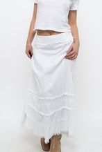 Load image into Gallery viewer, Vintage x White Cotton Embroidered Maxi Skirt (L)