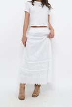 Load image into Gallery viewer, Vintage x White Cotton Embroidered Maxi Skirt (L)