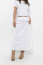 Load image into Gallery viewer, Vintage x White Cotton Embroidered Maxi Skirt (L)