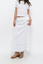 Load image into Gallery viewer, Vintage x White Cotton Embroidered Maxi Skirt (L)