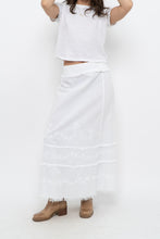 Load image into Gallery viewer, Vintage x White Cotton Embroidered Maxi Skirt (L)