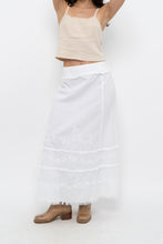Load image into Gallery viewer, Vintage x White Cotton Embroidered Maxi Skirt (L)