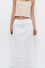 Load image into Gallery viewer, Vintage x White Cotton Embroidered Maxi Skirt (L)