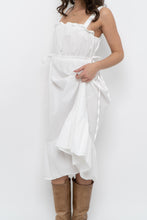 Load image into Gallery viewer, Modern x White Cotton Cinched Side-Tie Midi Dress (XS, S)