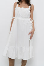 Load image into Gallery viewer, Modern x White Cotton Cinched Side-Tie Midi Dress (XS, S)