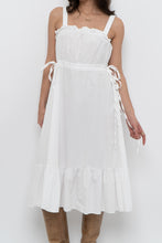 Load image into Gallery viewer, Modern x White Cotton Cinched Side-Tie Midi Dress (XS, S)