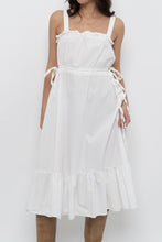 Load image into Gallery viewer, Modern x White Cotton Cinched Side-Tie Midi Dress (XS, S)