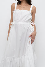 Load image into Gallery viewer, Modern x White Cotton Cinched Side-Tie Midi Dress (XS, S)