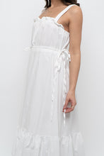 Load image into Gallery viewer, Modern x White Cotton Cinched Side-Tie Midi Dress (XS, S)