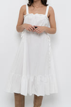 Load image into Gallery viewer, Modern x White Cotton Cinched Side-Tie Midi Dress (XS, S)