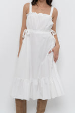 Load image into Gallery viewer, Modern x White Cotton Cinched Side-Tie Midi Dress (XS, S)