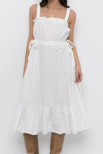 Load image into Gallery viewer, Modern x White Cotton Cinched Side-Tie Midi Dress (XS, S)