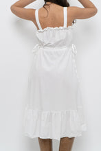 Load image into Gallery viewer, Modern x White Cotton Cinched Side-Tie Midi Dress (XS, S)