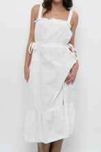 Load image into Gallery viewer, Modern x White Cotton Cinched Side-Tie Midi Dress (XS, S)