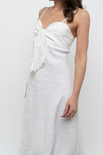 Load image into Gallery viewer, Vintage x SMART SET White Linen Front-tie Midi Dress (M)