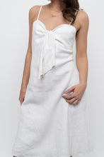 Load image into Gallery viewer, Vintage x SMART SET White Linen Front-tie Midi Dress (M)