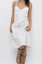 Load image into Gallery viewer, Vintage x SMART SET White Linen Front-tie Midi Dress (M)