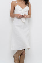 Load image into Gallery viewer, Vintage x SMART SET White Linen Front-tie Midi Dress (M)
