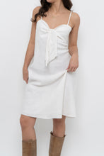 Load image into Gallery viewer, Vintage x SMART SET White Linen Front-tie Midi Dress (M)