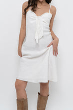 Load image into Gallery viewer, Vintage x SMART SET White Linen Front-tie Midi Dress (M)