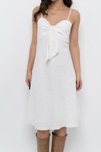 Load image into Gallery viewer, Vintage x SMART SET White Linen Front-tie Midi Dress (M)